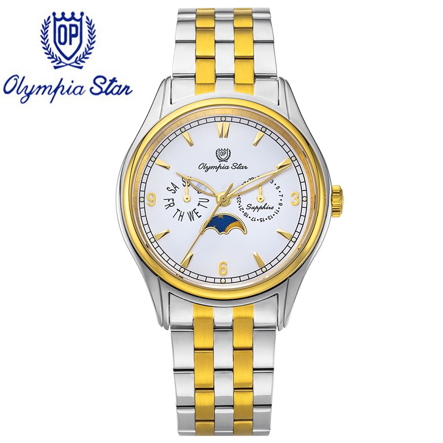 Đồng hồ nam dây kim loại Olympia Star OPA98022-86 OPA98022-86MSK trắng