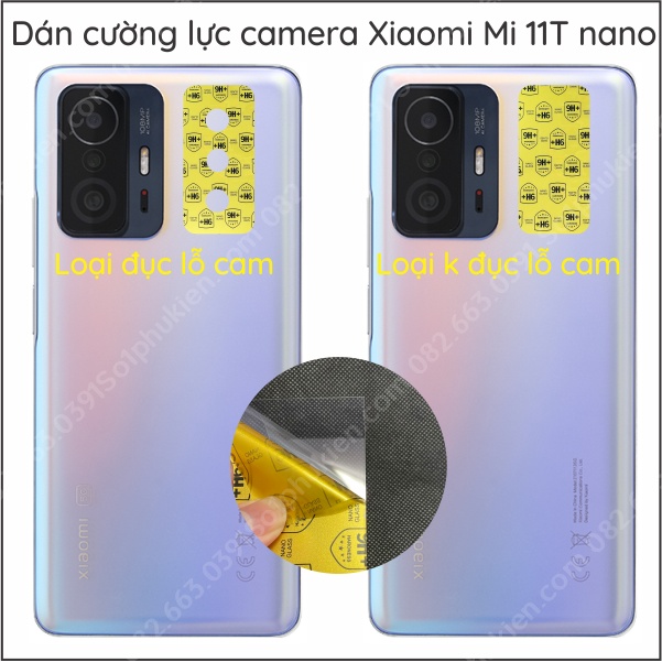 Dán cường lực camera Xiaomi Mi 11T 5g nano, bảo vệ cam