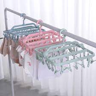 Móc treo quần áo 32 kẹp đa năng, gấp gọn,tiện dụng, móc phơi quần áo trẻ nhỏ, móc phơi đồ lót, móc phơi đồ trẻ sơ sinh