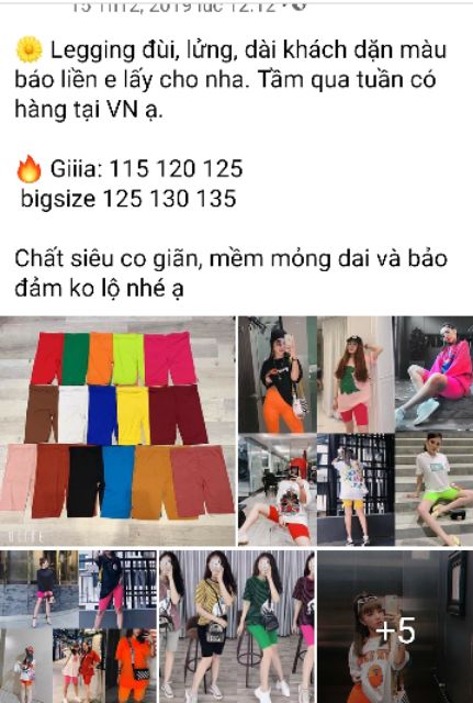 Legging made in Thái Lan - đùi, lửng, dài - có Bigsize