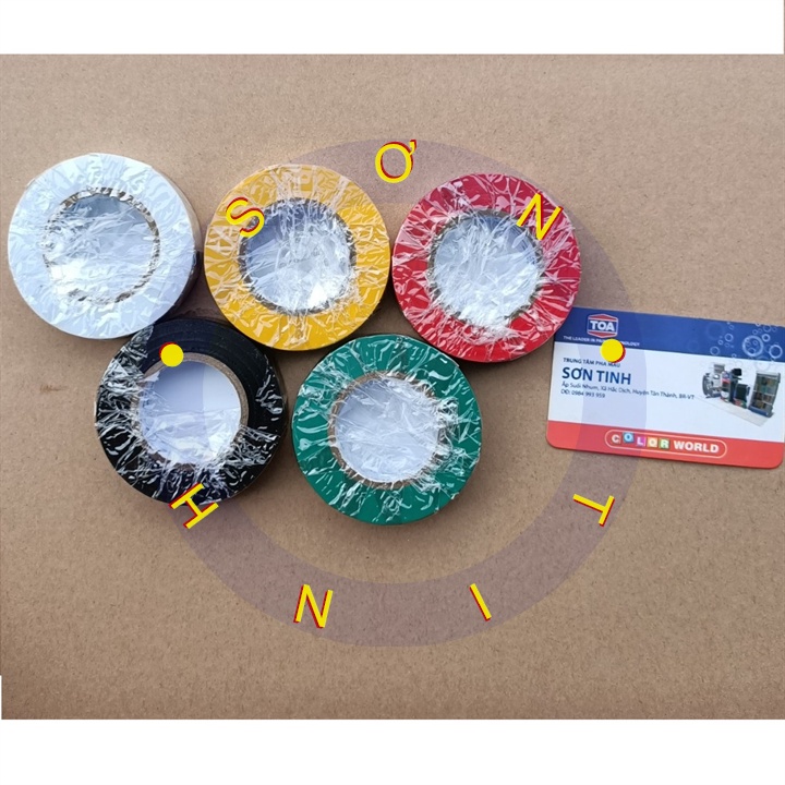 MPE BĂNG KEO ĐIỆN CÁCH ĐIỆN 20 DA YARD ĐỦ MÀU ĐEN, ĐỎ, VÀNG, LÁ, DƯƠNG, TRẮNG CHÍNH HÃNG, GIÁ RẺ