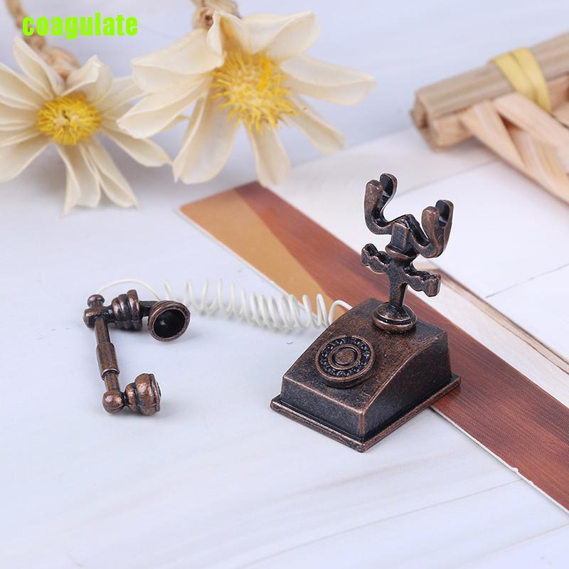 Mô Hình Điện Thoại Cổ Điển Tỉ Lệ 1: 12 Dùng Trang Trí Nhà Búp Bê