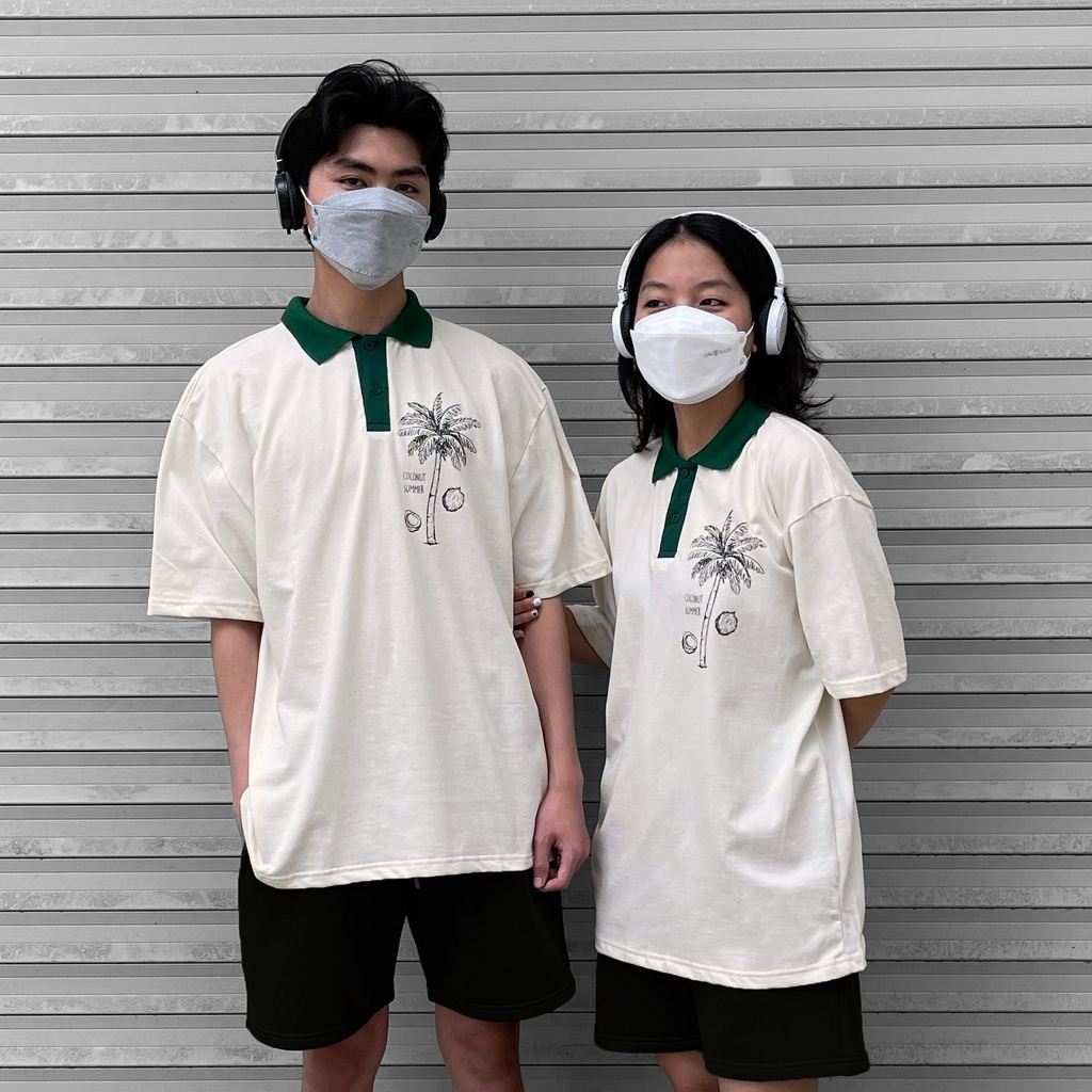 ÁO THUN FF FORM RỘNG POLO COCONUT SUMMER, VẢI THUN 2 CHIỀU COTTON 250GSM