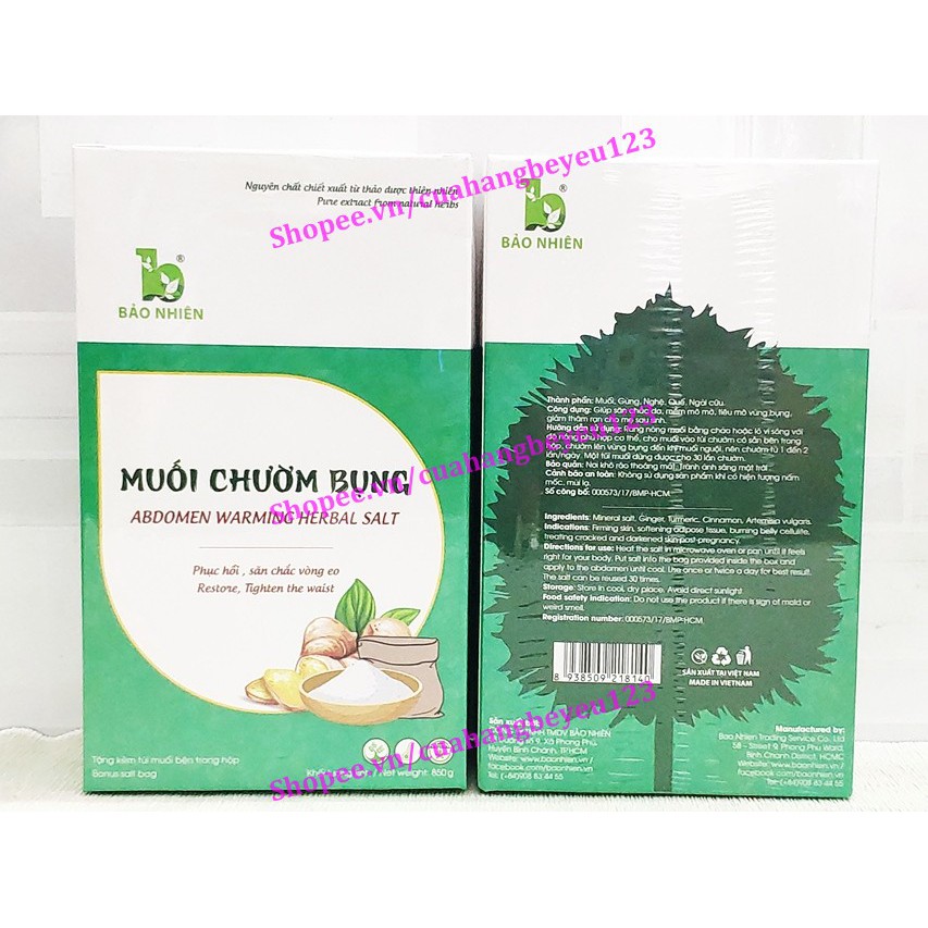 Muối chườm bụng thảo dược Bảo Nhiên 850gr - giúp giảm eo cho Mẹ sau sinh - Việt Nam