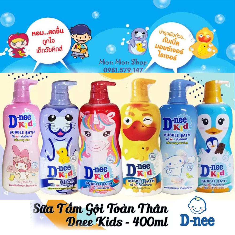 Sữa tắm gội cho bé Dnee Kids hình thú 400ml