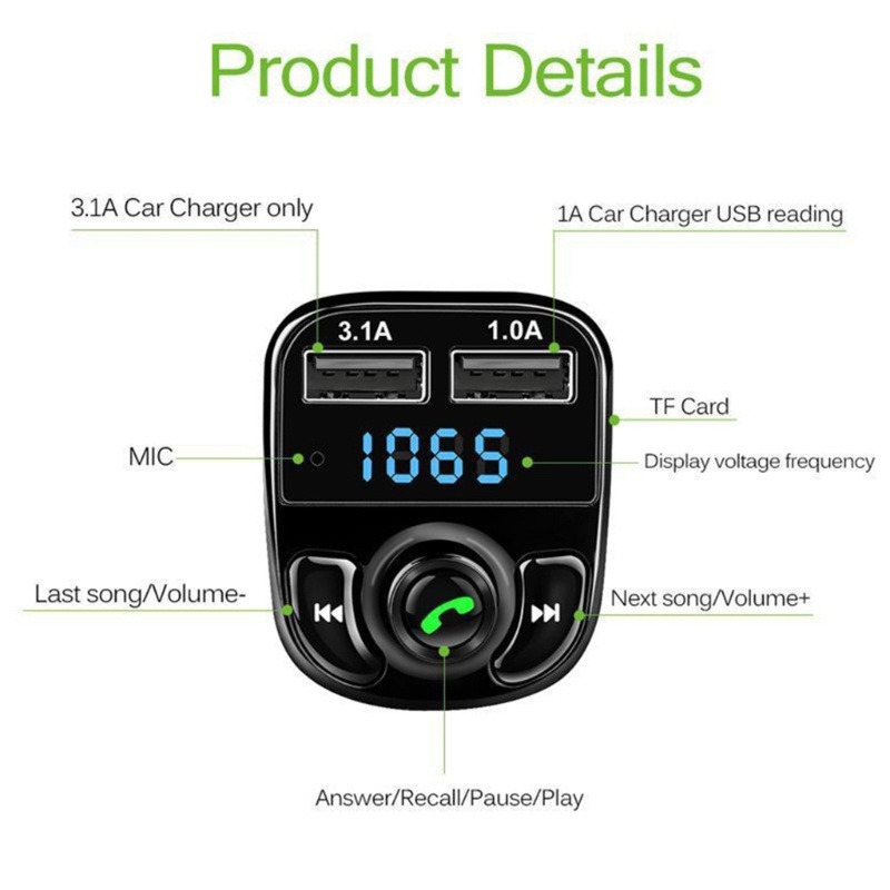 Thiết Bị Chuyển Đổi Bộ Thu Tín Hiệu Radio Với Hai Cổng USB TF MP3 Cho Xe Hơi