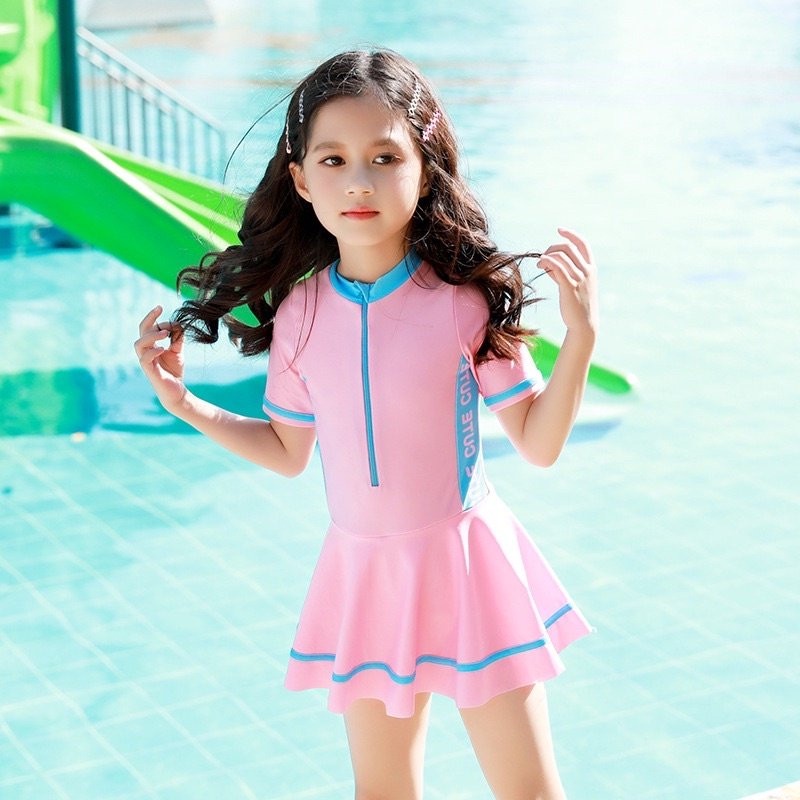 Đồ Bơi Bé Gái, Váy Bơi Liền Thân Đủ Size Cho Bé Từ 3 Tuổi Đến 12 Tuổi, Từ 7kg Đến 45kg