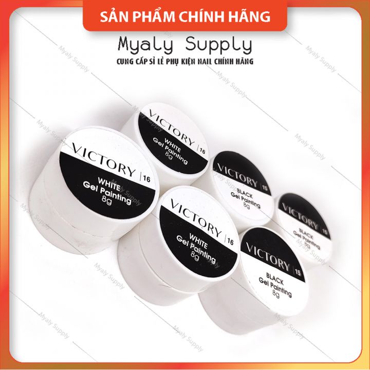Gel Vẽ Nail Móng Đặc Trắng Đen Victory 8g