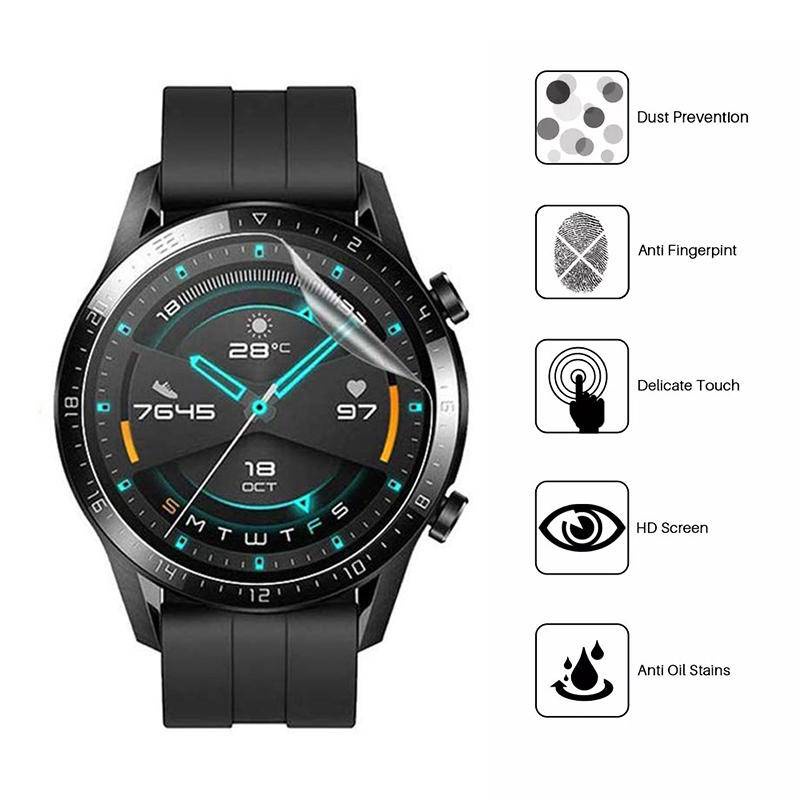 Miếng Dán Viền Cong Bảo Vệ Màn Hình Đồng Hồ Huawei Magic 2 Watch 3 Pro 46mm Huawei GT2 GT3 Pro 46mm Bằng Sợi Carbon