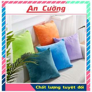 Vỏ gối sofa vải nhung💖𝑭𝑹𝑬𝑬𝑺𝑯𝑰𝑷💖Gối vuông tựa lưng sofa,ghế văn phòng trơn vải nhung cao cấp