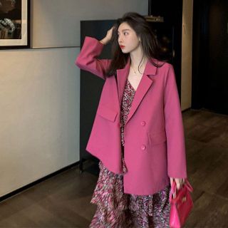 (Hàng Đẹp)Set đồ nữ blazer kèm đầm 2 dây hoa nhí xếp tầng Ulzzang-HC223.Ảnh thật 4 hình cuối