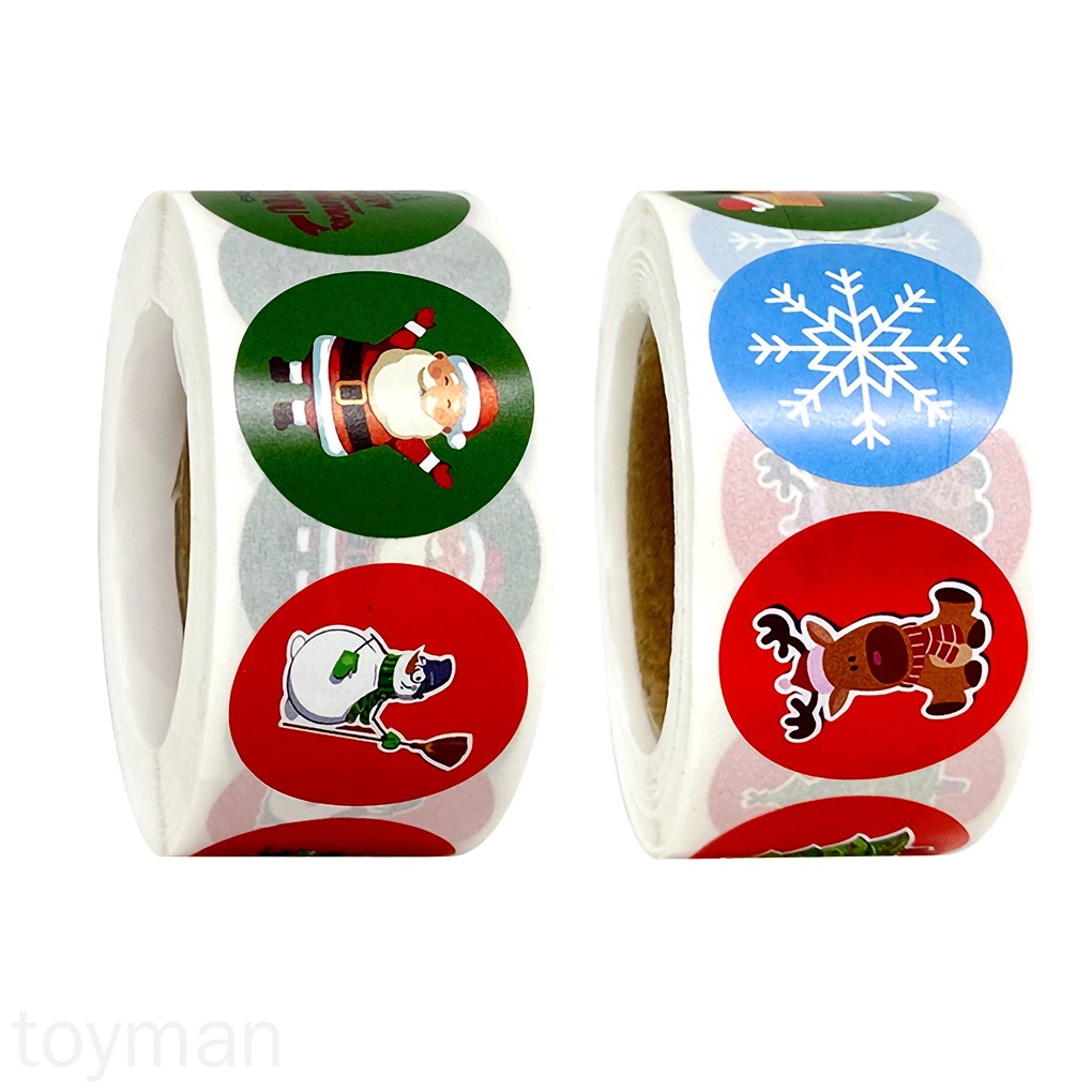 Cuộn 500 nhãn dán trang trí họa tiết giáng sinh