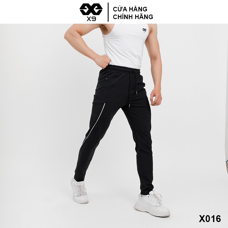 Quần Thun Dài Thể Thao Nam Phối Viền Tập Gym Chạy Bộ Cao Cấp - X9 Sportswear - X016