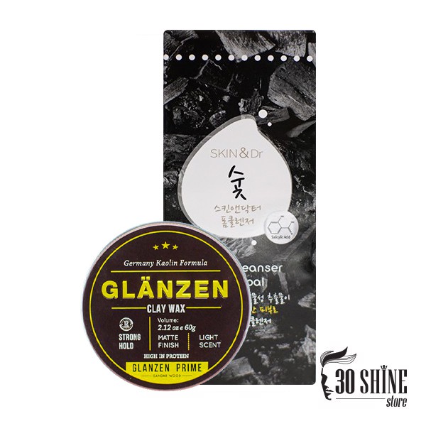 Combo Sáp Glanzen Sandar Wood và Sữa Rửa Mặt Skin&amp;dr