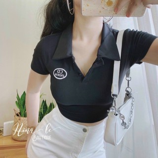 Áo croptop cổ bẻ