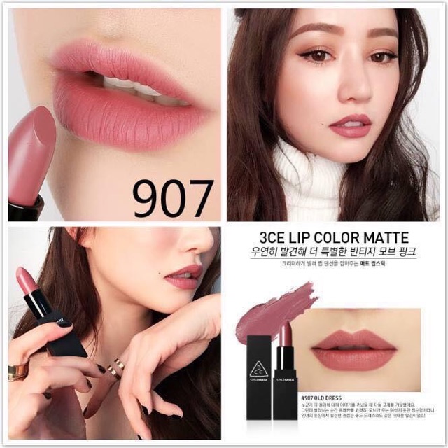 AUTH 100% Son 3CE MATT LIP COLOR 907,908,909,216,217,118