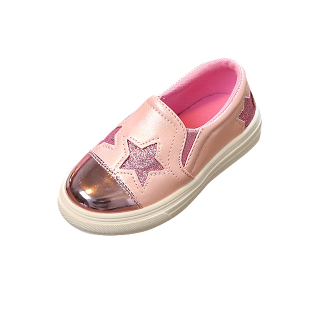 Giày lười đế bằng họa tiết ngôi sao dễ thương cho bé gái