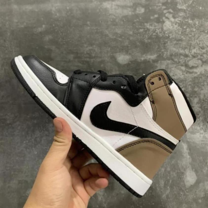 Giày thể thao JD1 high sneaker JORDAN 1 NÂU ĐEN cổ cao Hot trend nam nữ