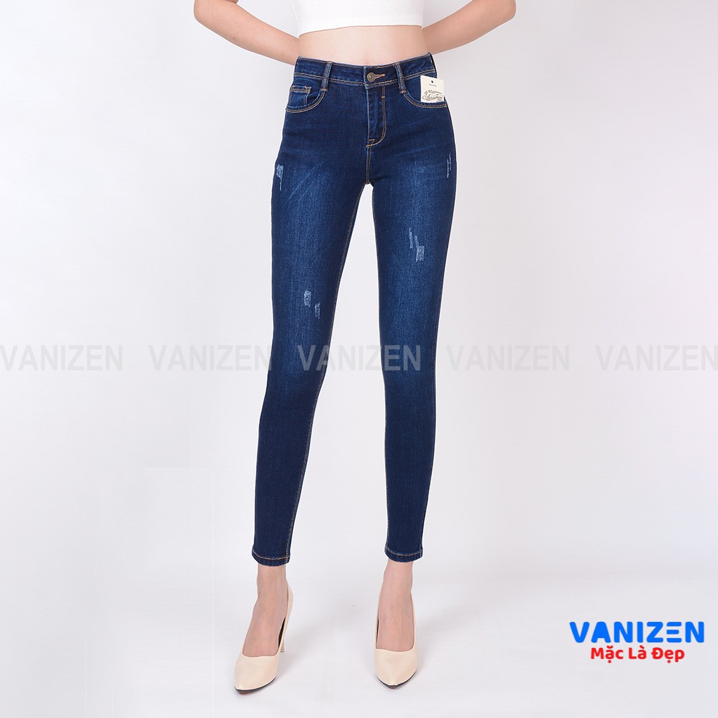 Quần jean nữ lưng cao skinny jeans ⚡️ quần bò nữ cạp cao dáng ôm dài VANIZEN Shop mã 401