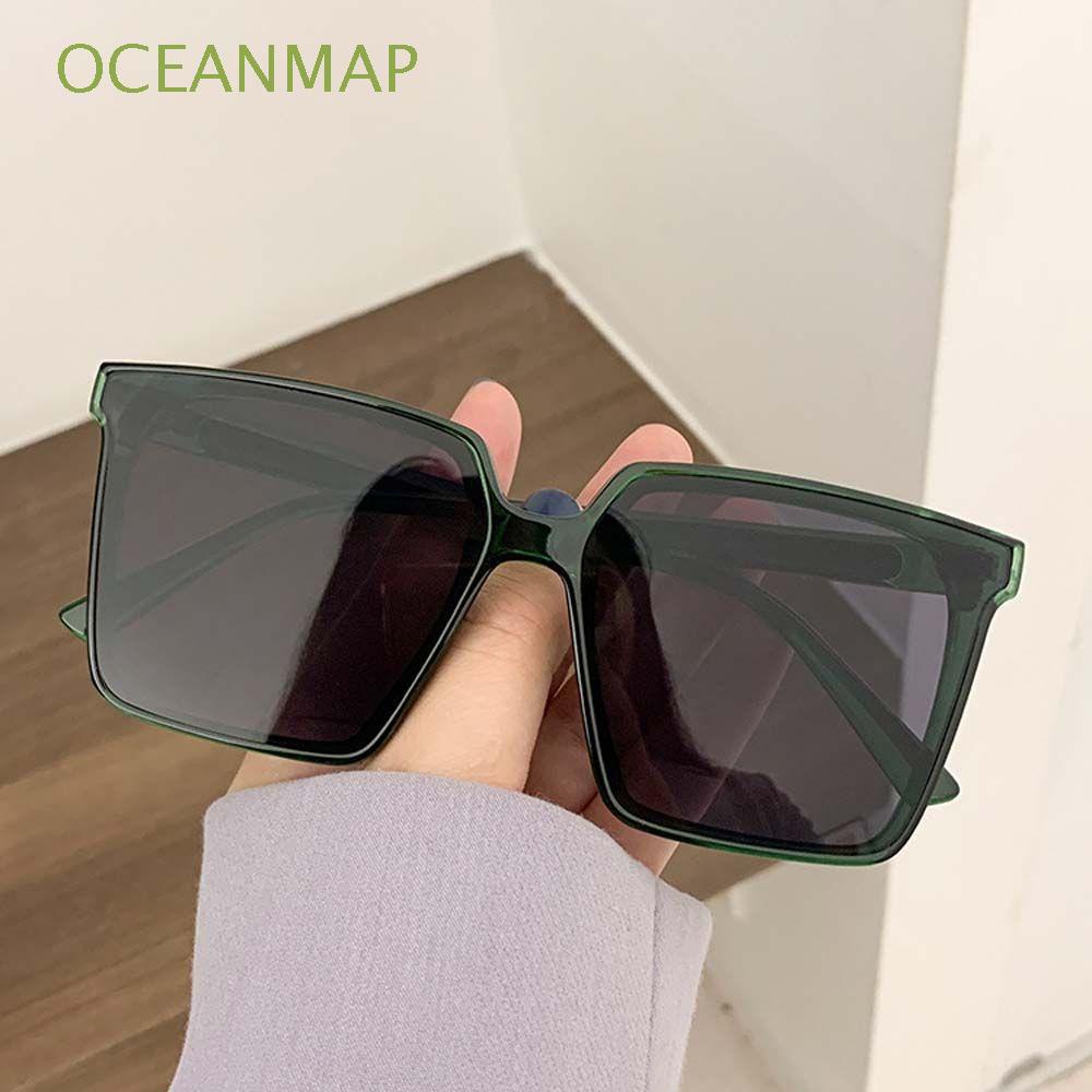 Kính mát gọng vuông màu xanh lá phong cách Hàn Quốc cổ điển thời trang cho nữ