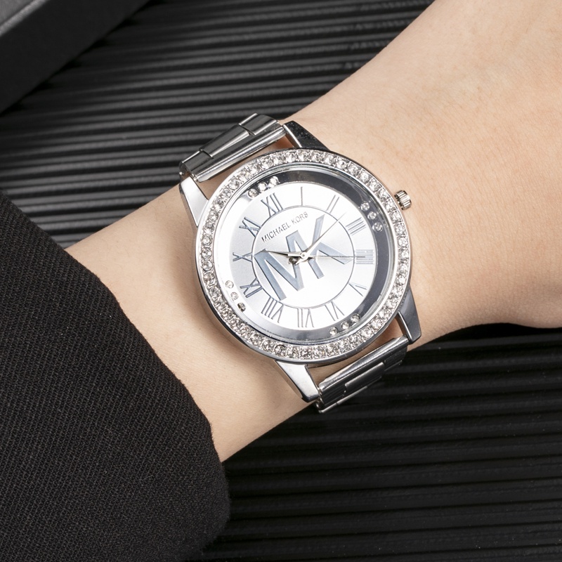 Đồng Hồ Đeo Tay Bằng Thép Không Gỉ Đính Đá Thời Trang Mới 2022 Mk