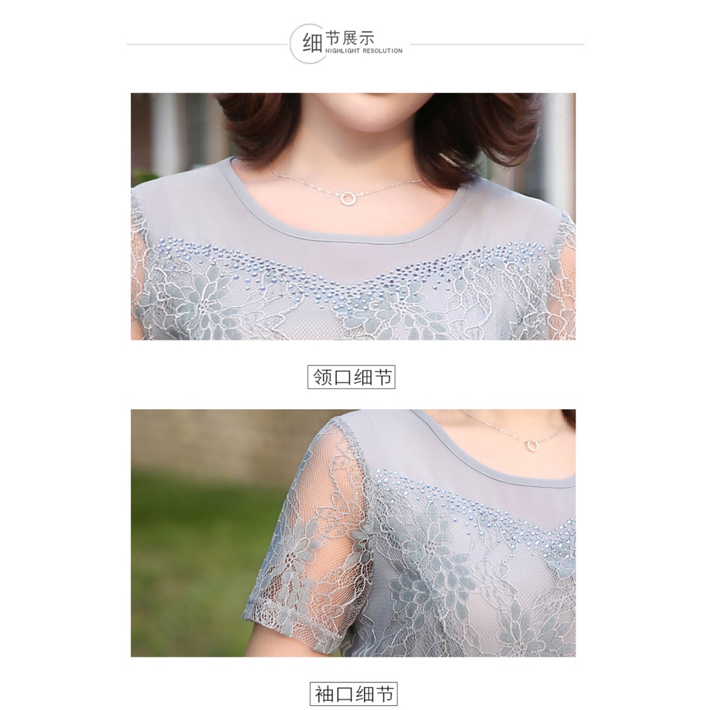 Đầm cưới tay dài phối ren màu đỏ thời trang sang trọng dành cho phụ nữ trung niên