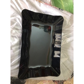 Đĩa nhựa phíp chữ nhật màu đen cỡ trung  2881  (size 22.5 x 15.1 x 2.8), CORBIN_STORE