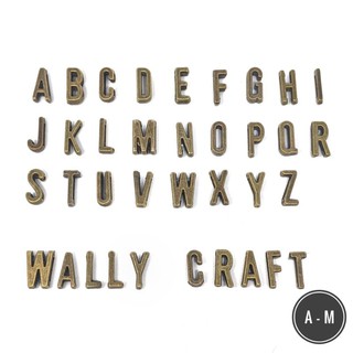 Image of Charm Huruf Alfabet A to M Slide Gelang Nama Inisial - Alphabet Letter Charm Bronze bandul liontin