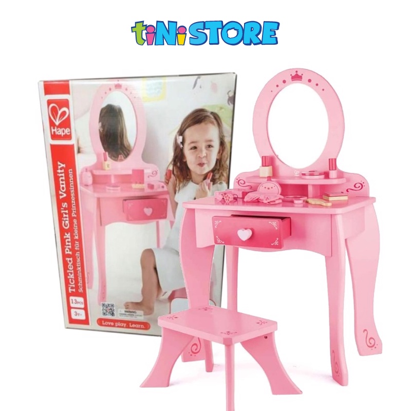 tiNiStore-Đồ chơi bằng gỗ bộ bàn trang điểm lớn kèm ghế HAPE E8350A