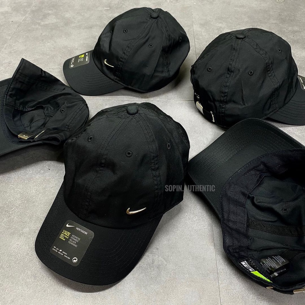 Nón Njke Đen Thể Thao Wood Kim Loại