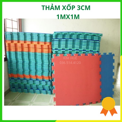 Thảm xốp phòng tập thể thao, thể hình 1mx1m chịu lực tốt độ dày 3cm