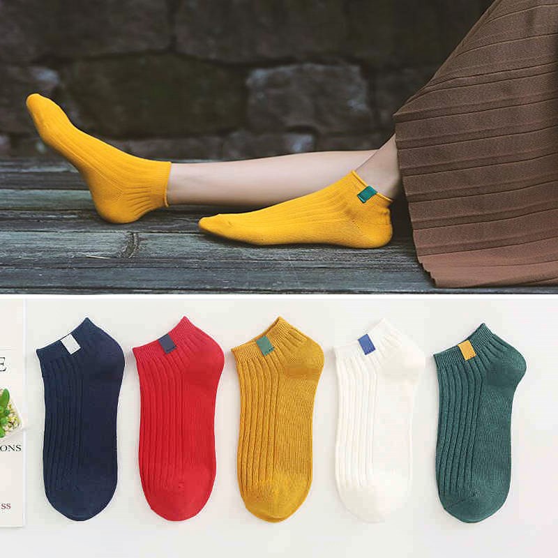 [RẺ VÔ ĐỊCH] Tất chân vintage cổ ngắn chất len gân đẹp nhiều màu Hàn Quốc