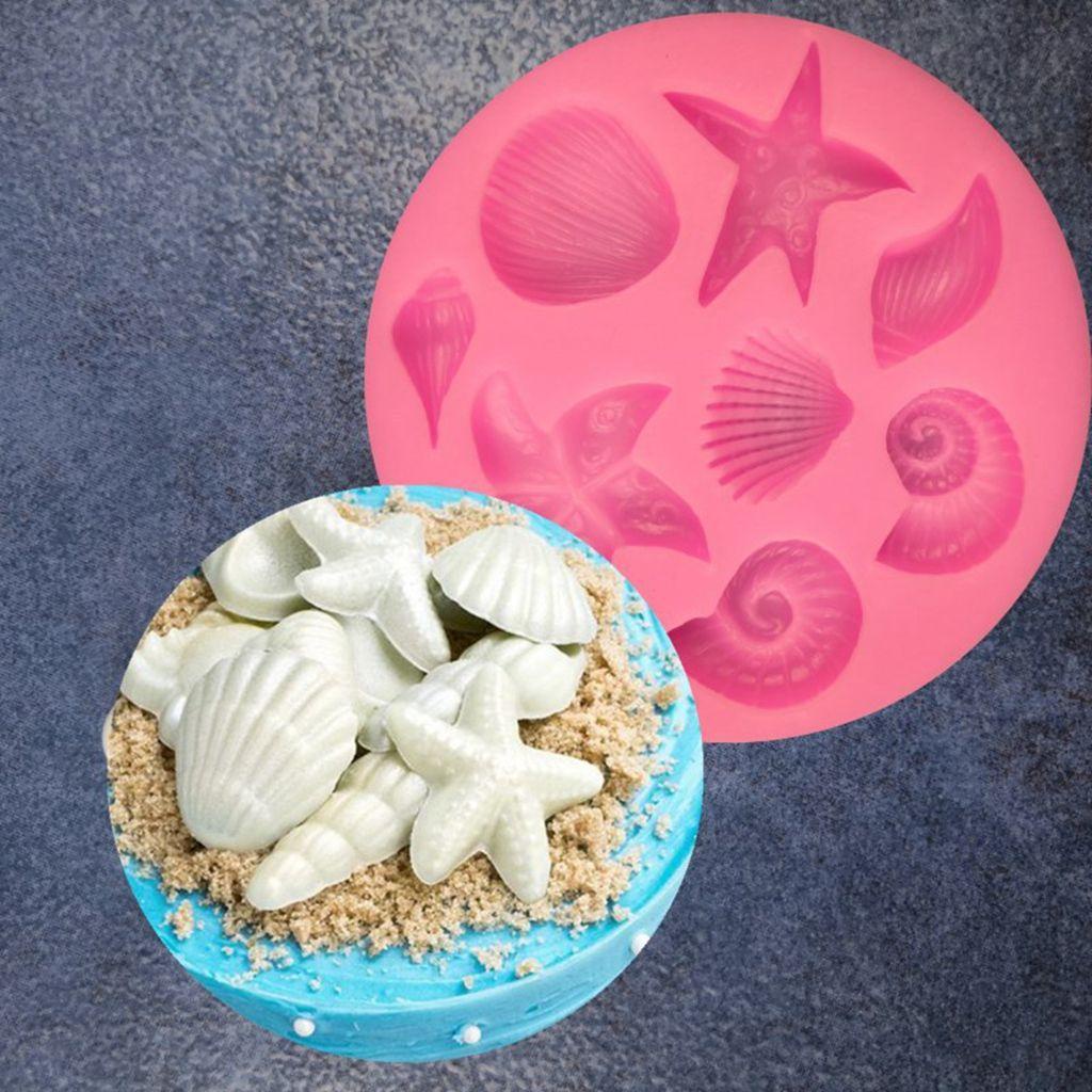 IVORY Khuôn Silicon Mềm Làm Bánh Hình Vỏ Sò 3D Sáng Tạo