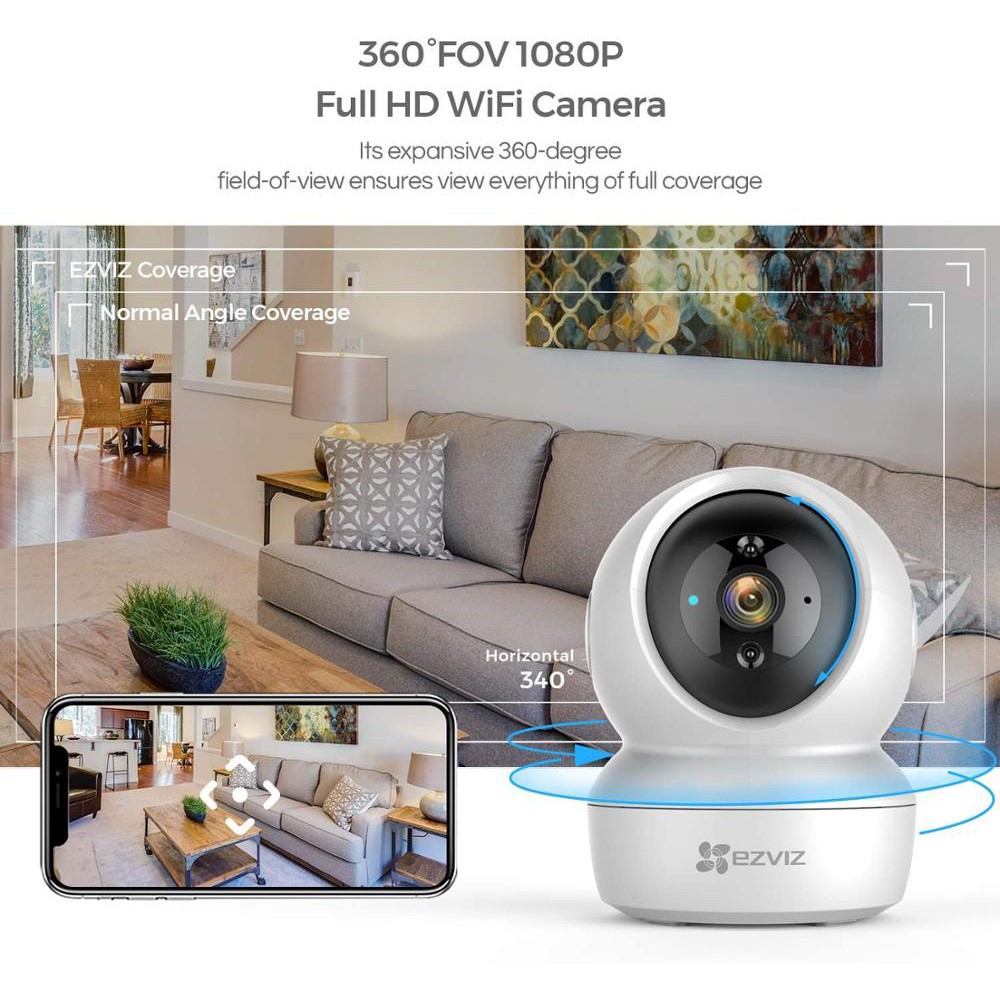 Camera wifi Ezviz C6N 4MP, 2MP xoay 360 - Hàng chính hãng, Bảo Hành 24 Tháng