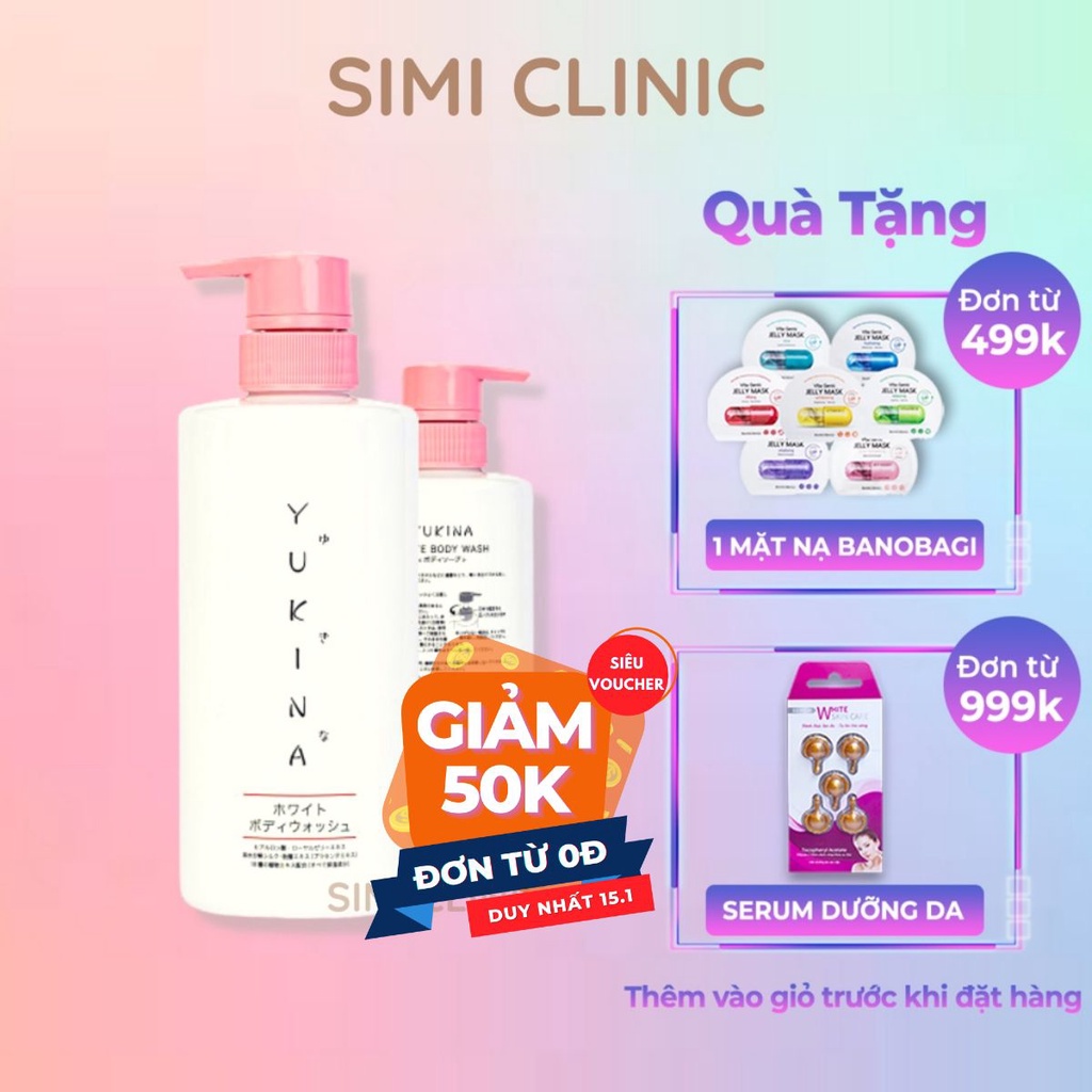 Sữa tắm trắng da Yukina Nhật Bản trắng hồng tự nhiên sữa tắm thiên nhiên dưỡng ẩm lưu hương thơm toàn thân body wash