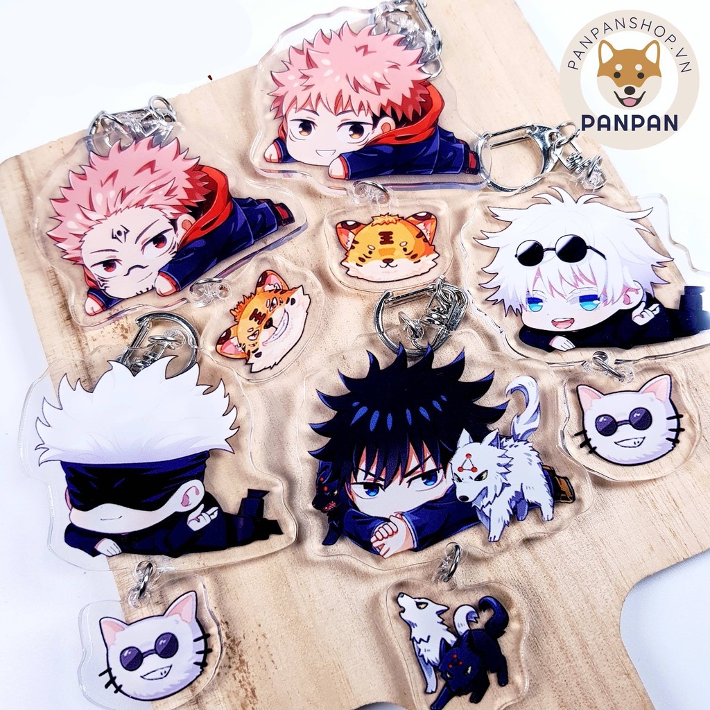 Móc khóa mica Anime Jujutsu Kaisen Treo + móc mini (6cm)