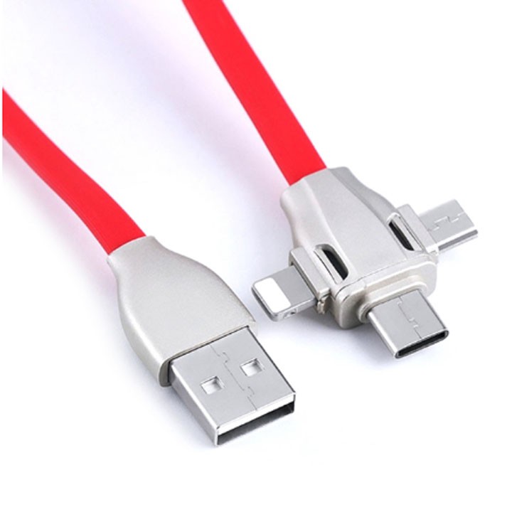 Dây cáp sạc nhanh 3 trong 1 cổng Type C/ Micro USB/ Lightning dùng cho điện thoại Iphone, Samsung, Sony, Huawei...