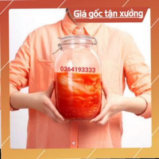 Bình thủy tinh nắp cài 3 Lít 3000ml Ngâm Mơ ĐỰng Kimchi Đa Năng Sạch sẽ