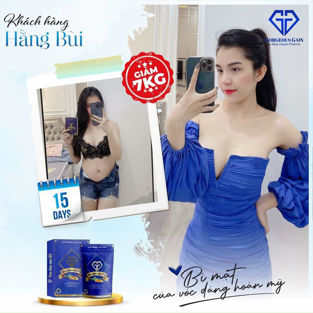 Viên Thảo Mộc GG Gorgeous Gain Chính Hãng 30 Viên Hỗ Trợ Giảm Cân 3-6 Kg Sau 1 Liệu Trình An Toàn Hiệu Quả