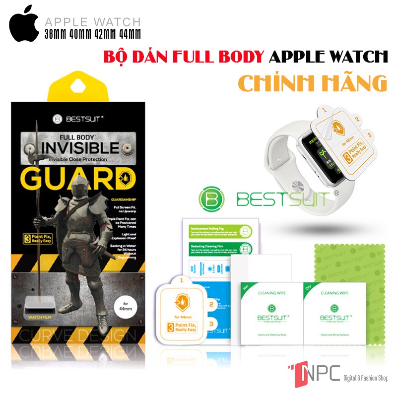 [VIDEO HƯỚNG DẪN + TOOL] Bộ Miếng Dán 2in1 Apple Watch Full Body Chính Hãng BestSuit Series 5/4/3/2/1 size 38|40|42|44mm