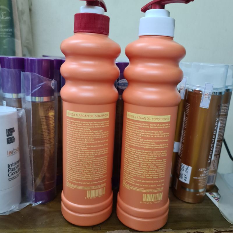 DẦU GỘI XẢ SOPHIA OMEGA &amp; ARGAN BÓNG, MỀM, MƯỢT 500ML×2