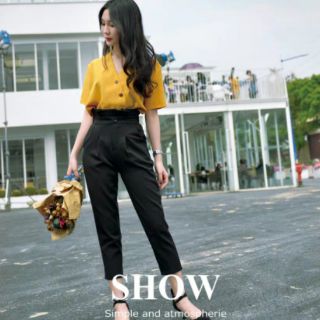 Quần vải cạp cao