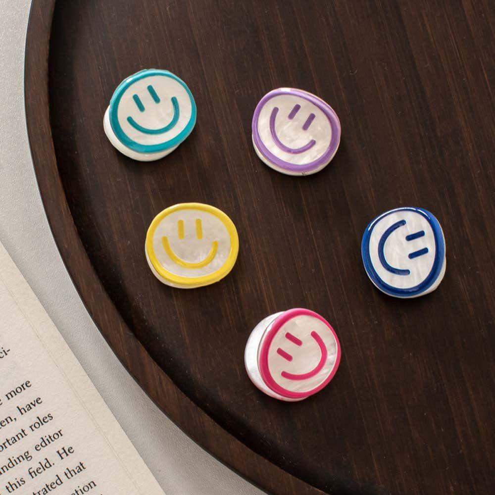 Kẹp Tóc Mini Hình Mặt Cười Bằng Nhựa Màu Sắc Ngọt Ngào Xinh Xắn Cho Nữ VANES1