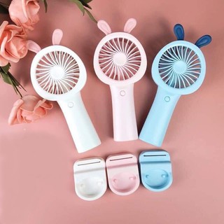 Quạt mini cầm tay tai thỏ (giao màu ngẫu nhiên)