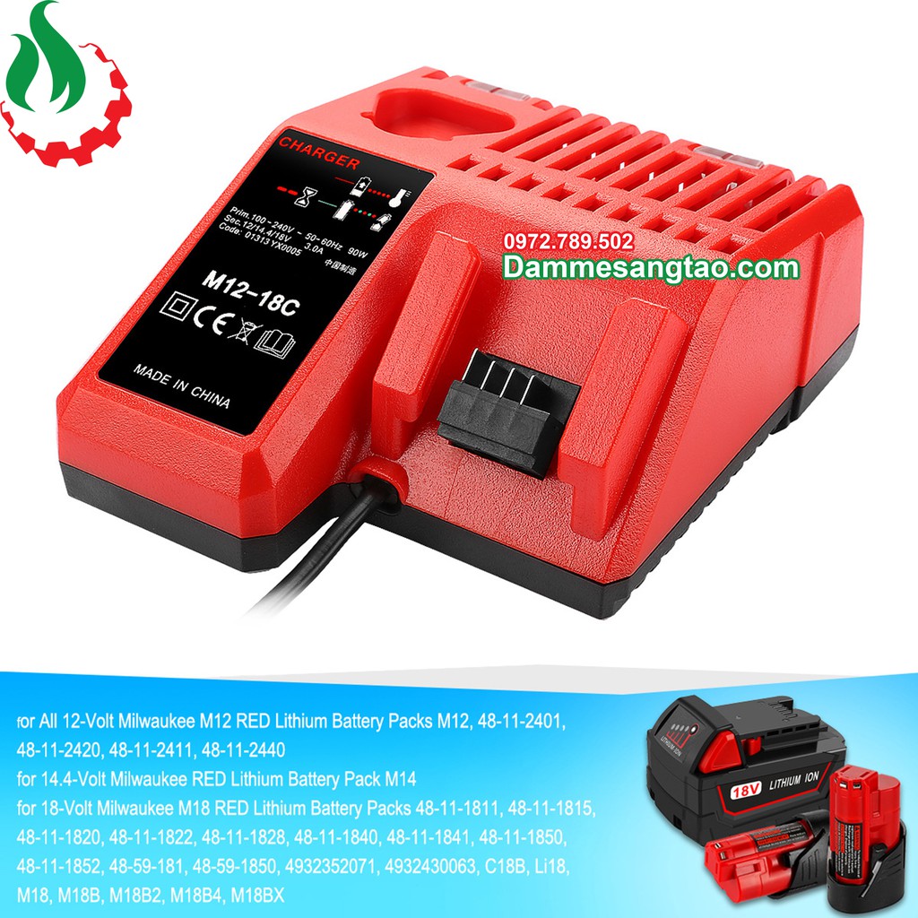 DMST Sạc pin Milwaukee 12V-18V nhận mạch zin