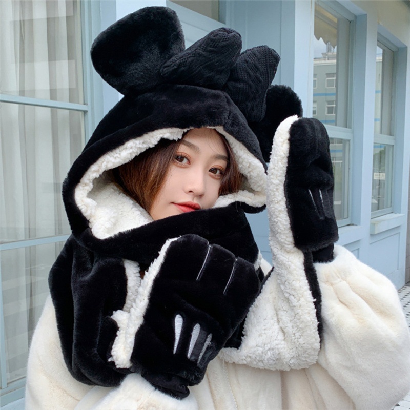 Khăn Choàng Chống Gió Có Mũ Trùm Dùng Hóa Trang Chú Chuột