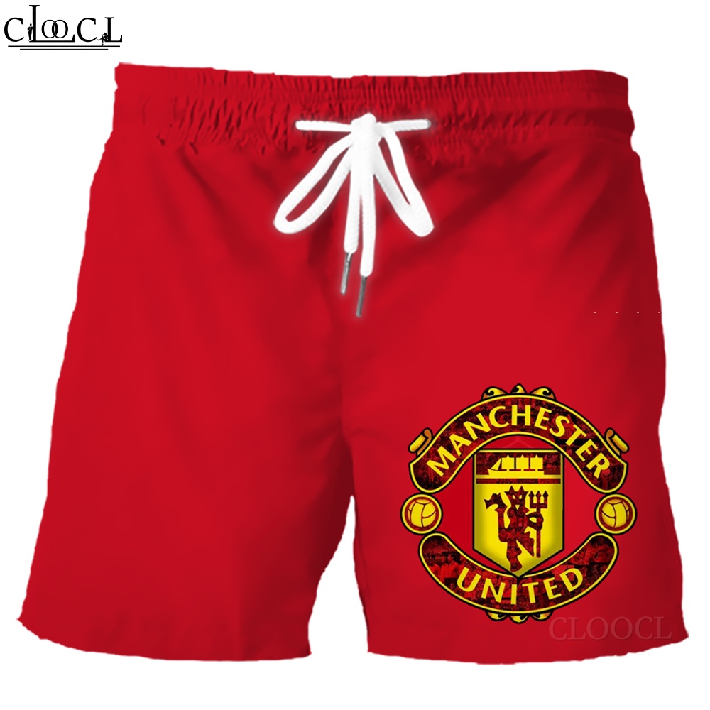 Quần Short In Logo Đội Tuyển Manchester United 3D Kiểu Harajuku Cá Tính