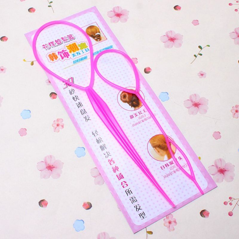 [Hàng mới về] Set 2 dụng cụ tạo kiểu tóc đuôi ngựa độc đáo với 6 màu sắc tùy chọn cho nữ