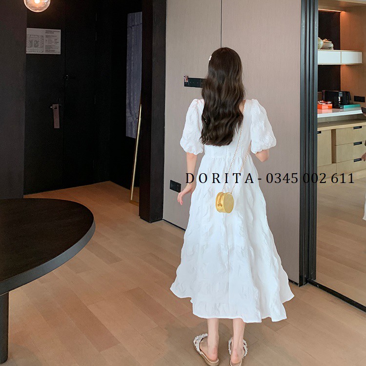 [Ảnh thật/Video] Váy babydoll trắng - Đầm trắng dáng dài - Dorita Boutique