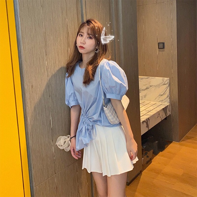 Áo sơ mi tay bồng,rút dây ở eo cá tính B-A-M STORE